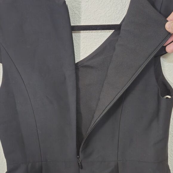 NEW H by Halston Women’s Dress Upscale Preppy Fit Flare Cotton Silk Black Sz 8 - Picture 4 of 9